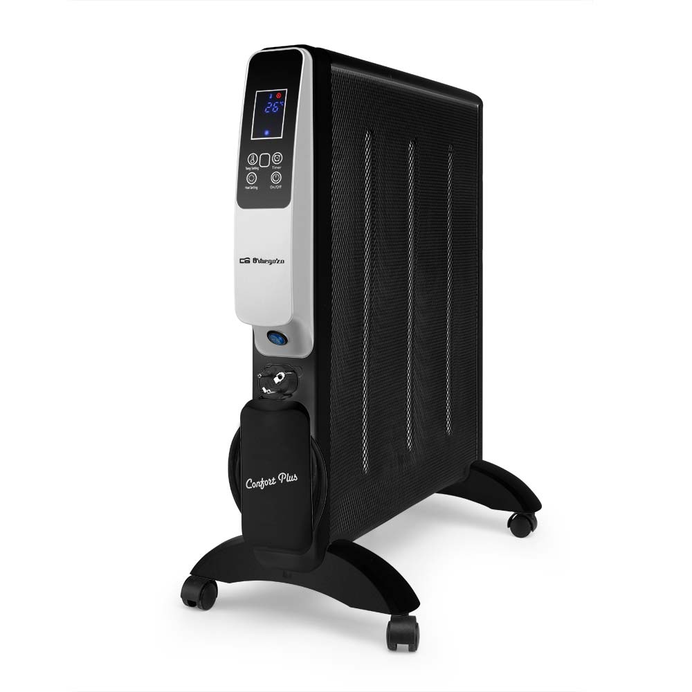 Orbegozo RMW 2010 - Radiador de mica wifi, 2 potencias de calor, termostato regulable, sin fluido,temporizador, Orbegozo app, recogecables, protección contra sobrecalentamiento, 2000 W