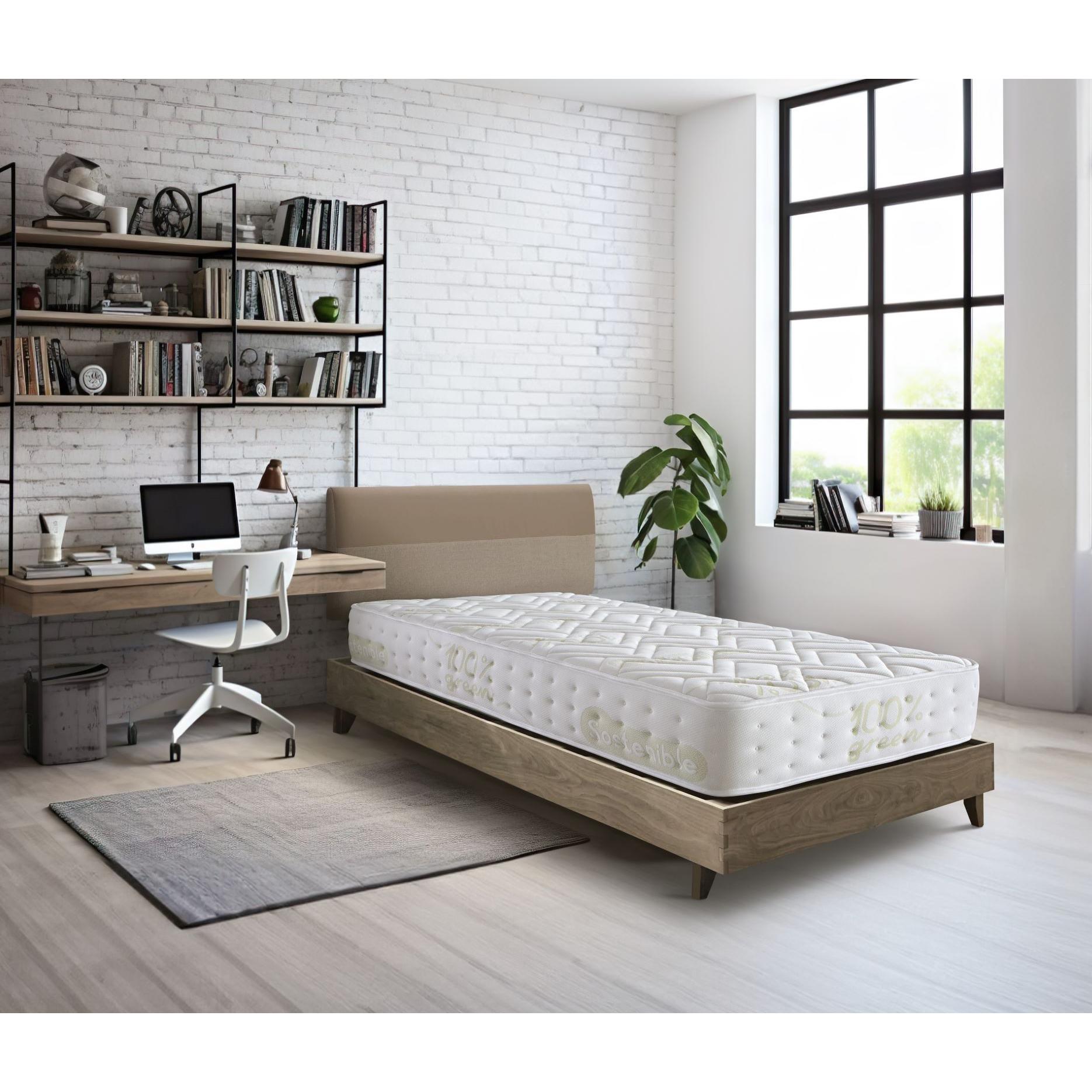 Colchón Sleep one organic H18 | Häusbed |  Altura 18cm | Núcleo Bioform 45D Alta Densidad | Tejido Strech 100%GREEN-Algodón | Firmeza Media Alta