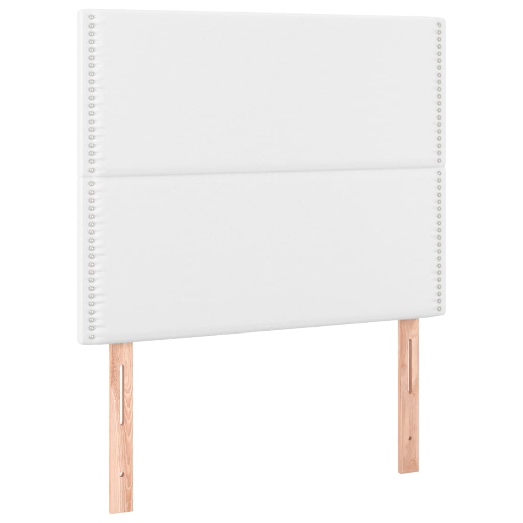 vidaXL Cabecero con luces LED cuero sintético blanco 100x5x118/128 cm