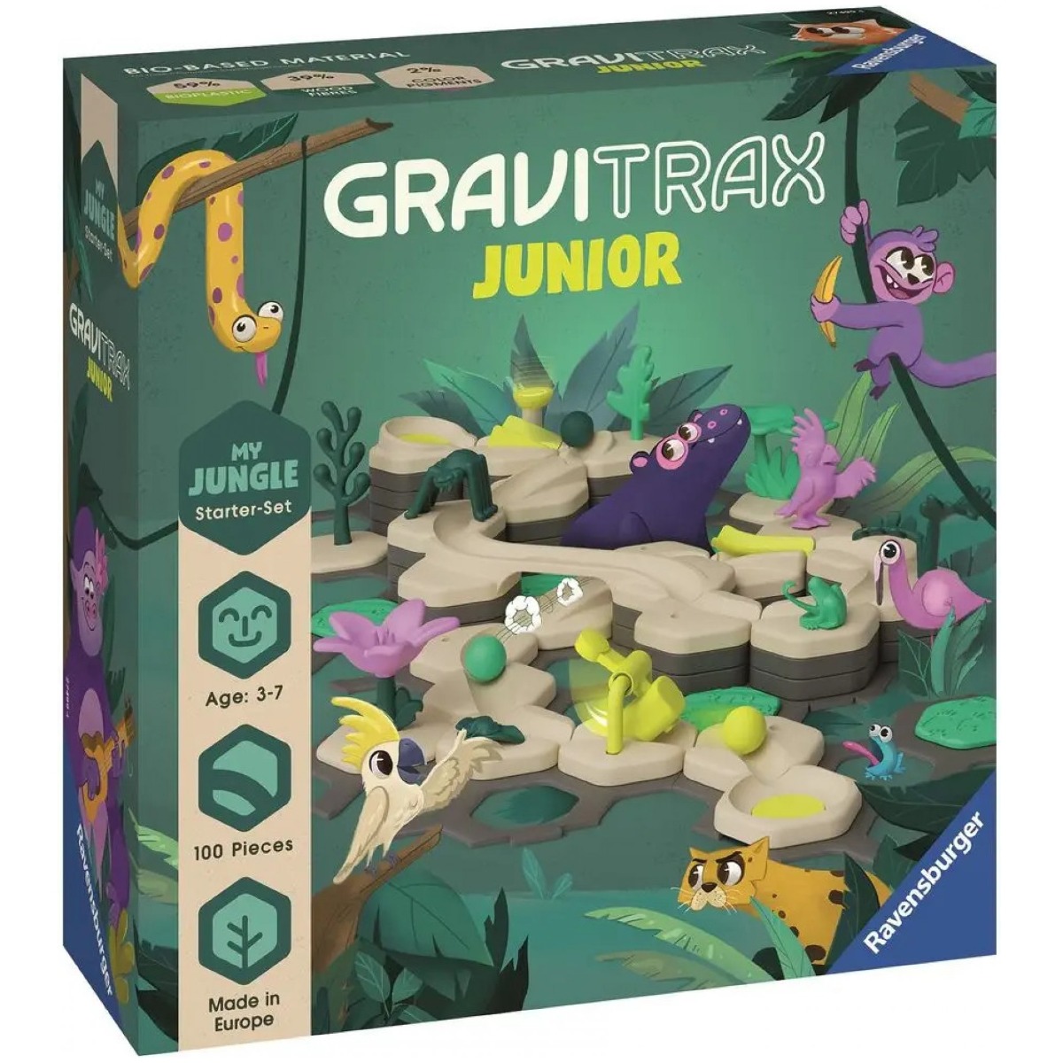 GraviTrax Junior - Starter Set Mi Jungla, 27499, Ravensburger, Canicas