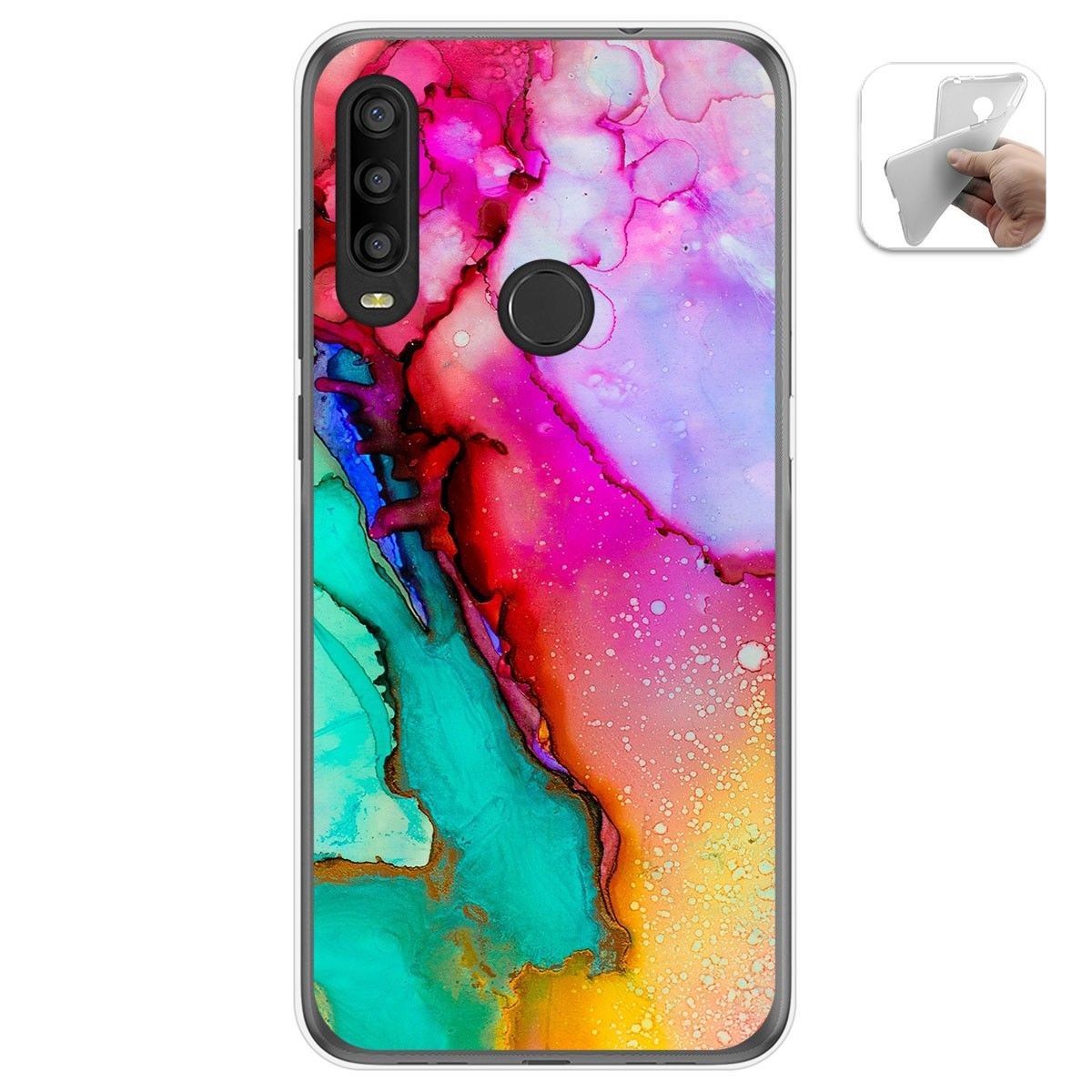 Tumundosmartphone Funda Gel Tpu para Alcatel 1SE 2020 diseño Mármol 15 Dibujos