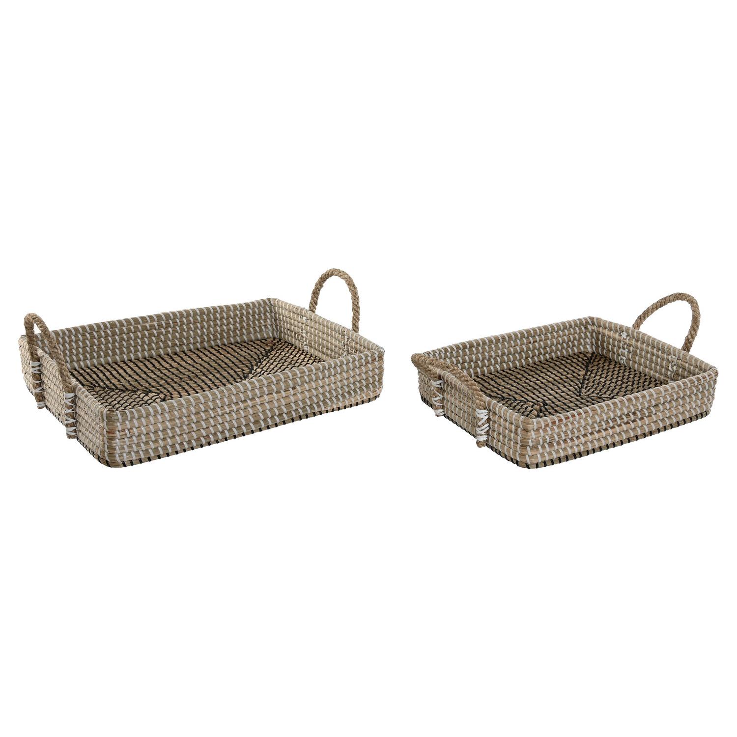 Bandeja Decoracion Set 2 Seagrass Pu 41X32X16 El mejor complemento para tu hogar  -Fijalo-