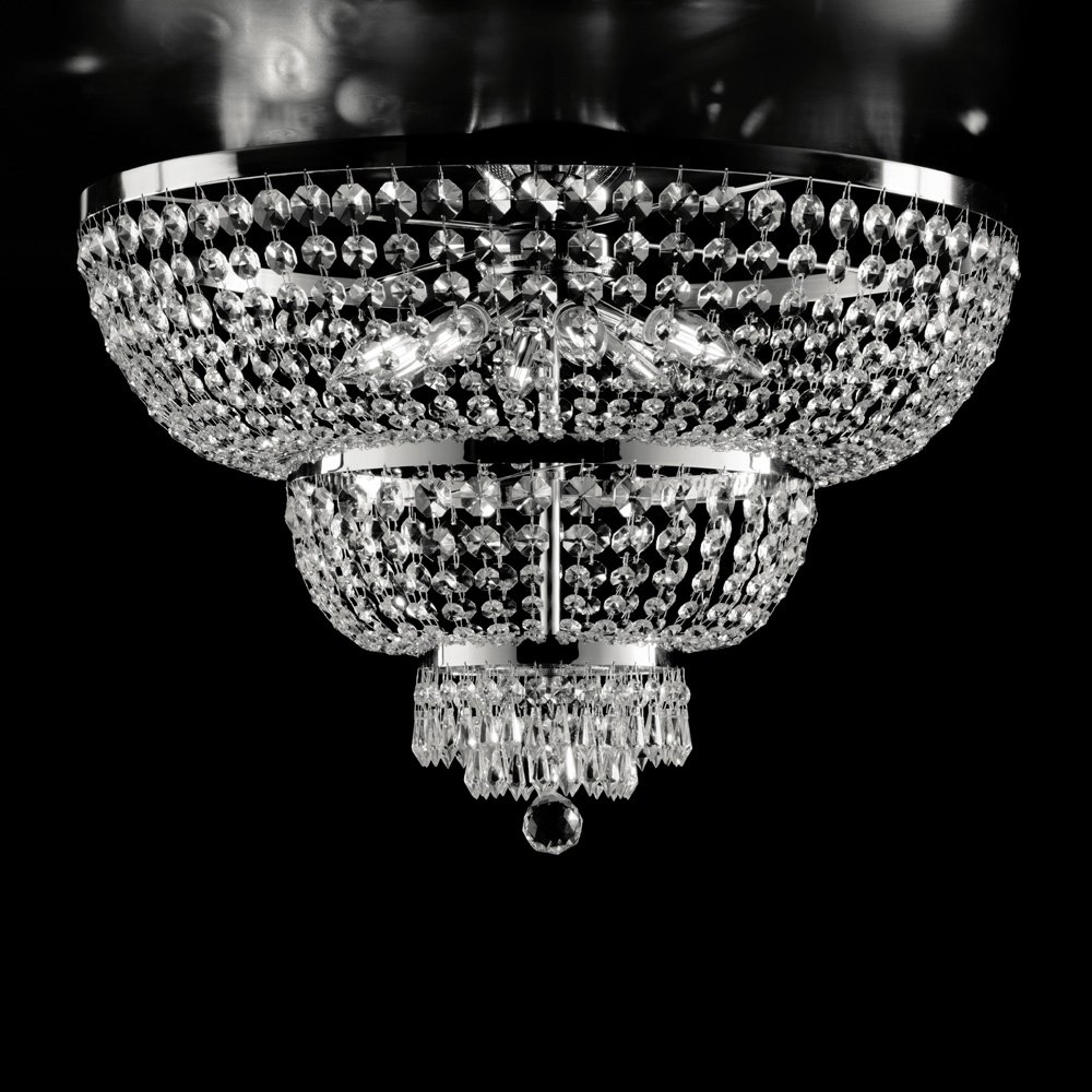Lámpara de techo clásica Mozart Chrome 8 Luces E14