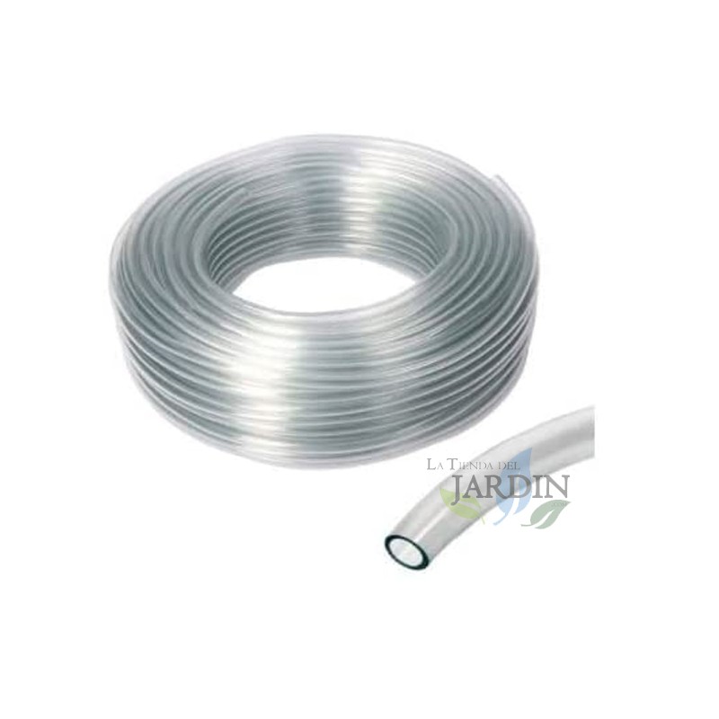 Suinga Manguera Cristal Transparente PVC 16x22mm, 50m | Conducción Líquidos | Gasolina, Diesel, Agua, Aceite