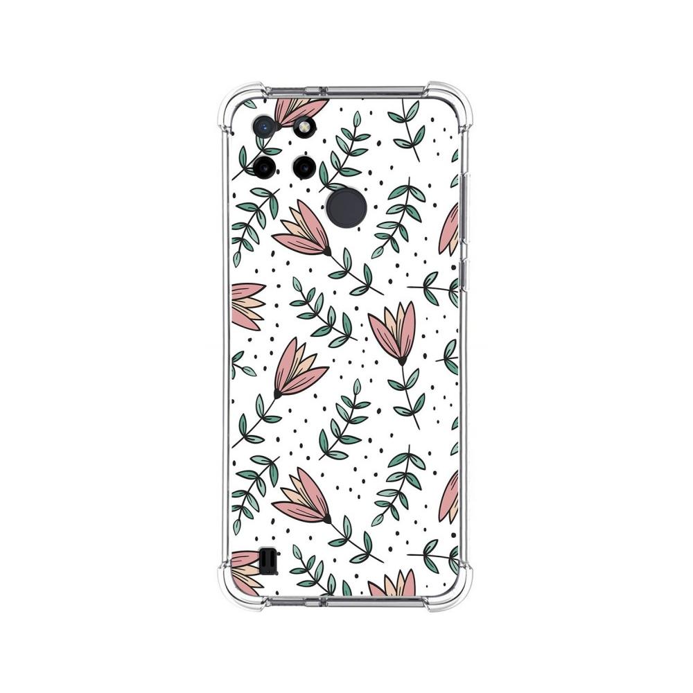 Tumundosmartphone Funda Silicona Antigolpes Realme C21Y/C25Y Flores 01