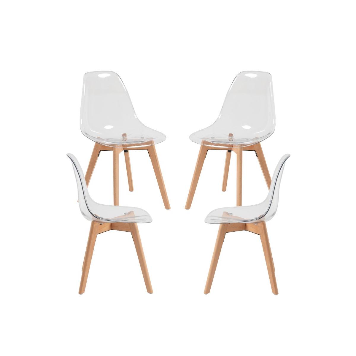 Regalos Miguel - Packs Sillas Comedor - Pack 4 Sillas Kelen Transparentes