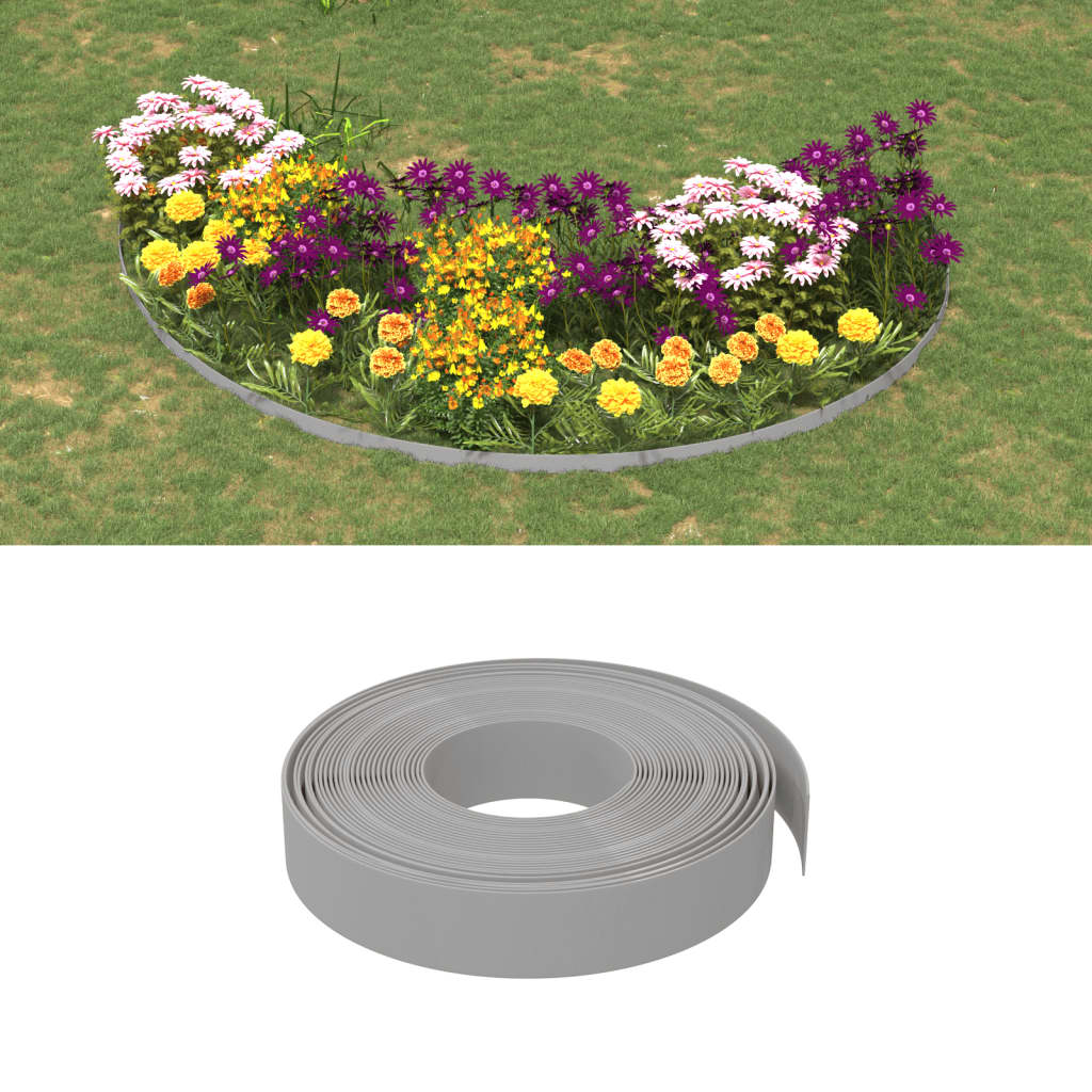 vidaXL Borduras de jardín 4 uds polietileno 10 m 10 cm borde de jardín Color Gris,  Marrón,  Negro y mas