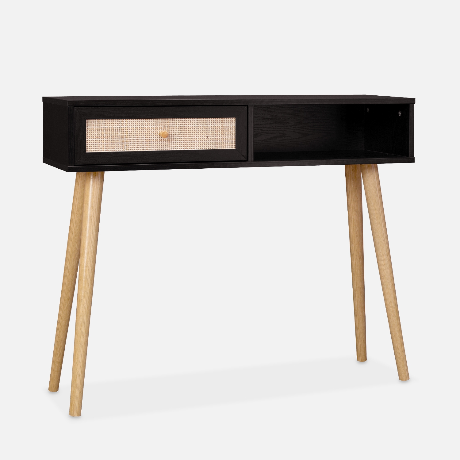sweeek - Consola estilo escandinavo de caña, 100cm , Boheme , 100x29x81