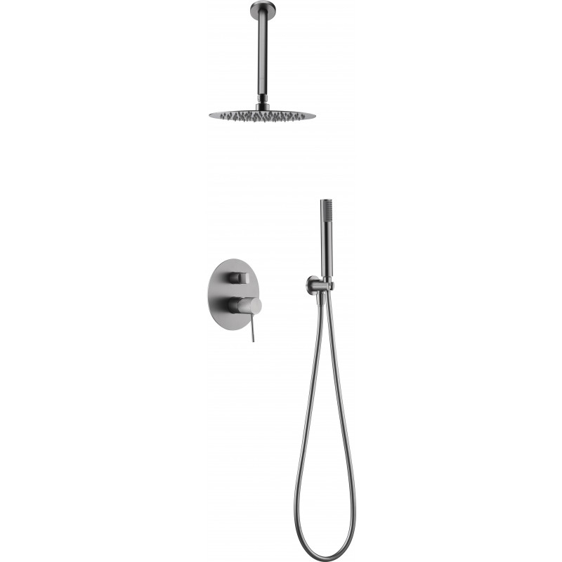Imex GPQ038/NQ conjunto moderno de ducha empotrado color níquel cepillado