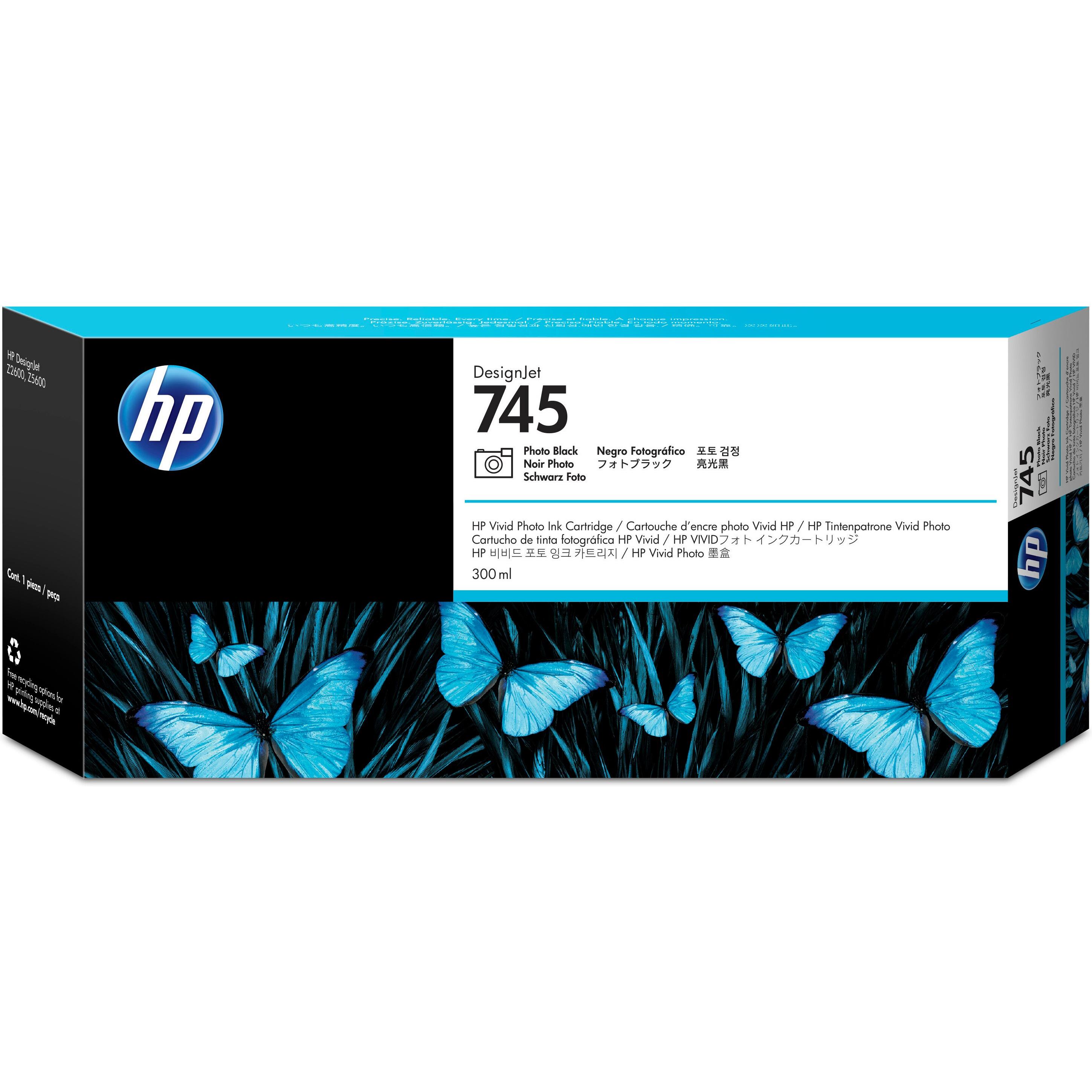 Cartucho de tinta DesignJet 745 negro fotográfico de 300 ml