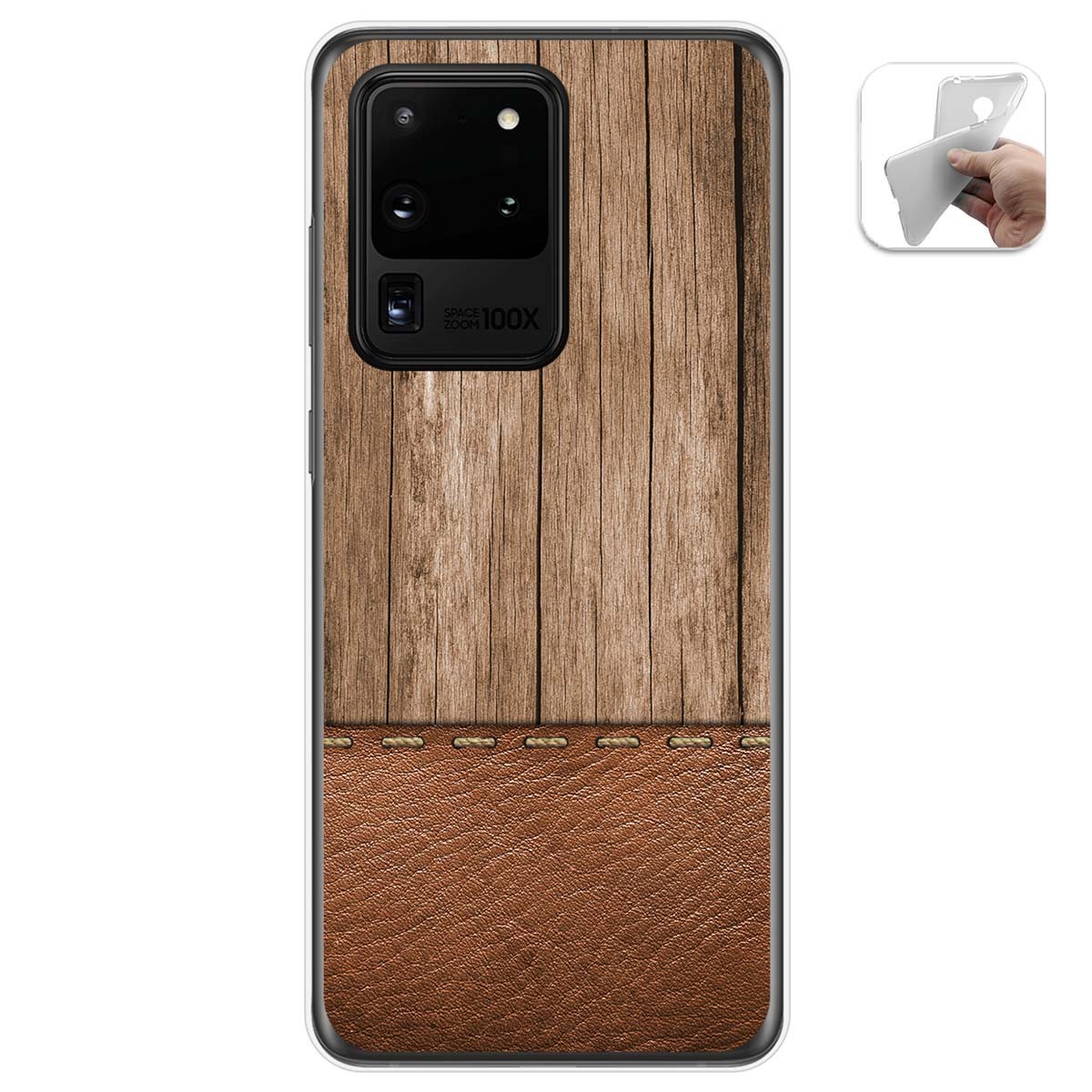Tumundosmartphone Funda Gel Tpu para Samsung Galaxy S20 Ultra diseño Madera 09 Dibujos