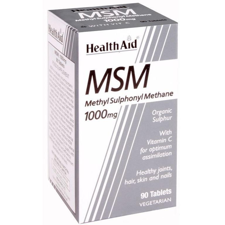 HealthAid MSM Metilsulfonilmetano 1000 mg 90 Comprimidos