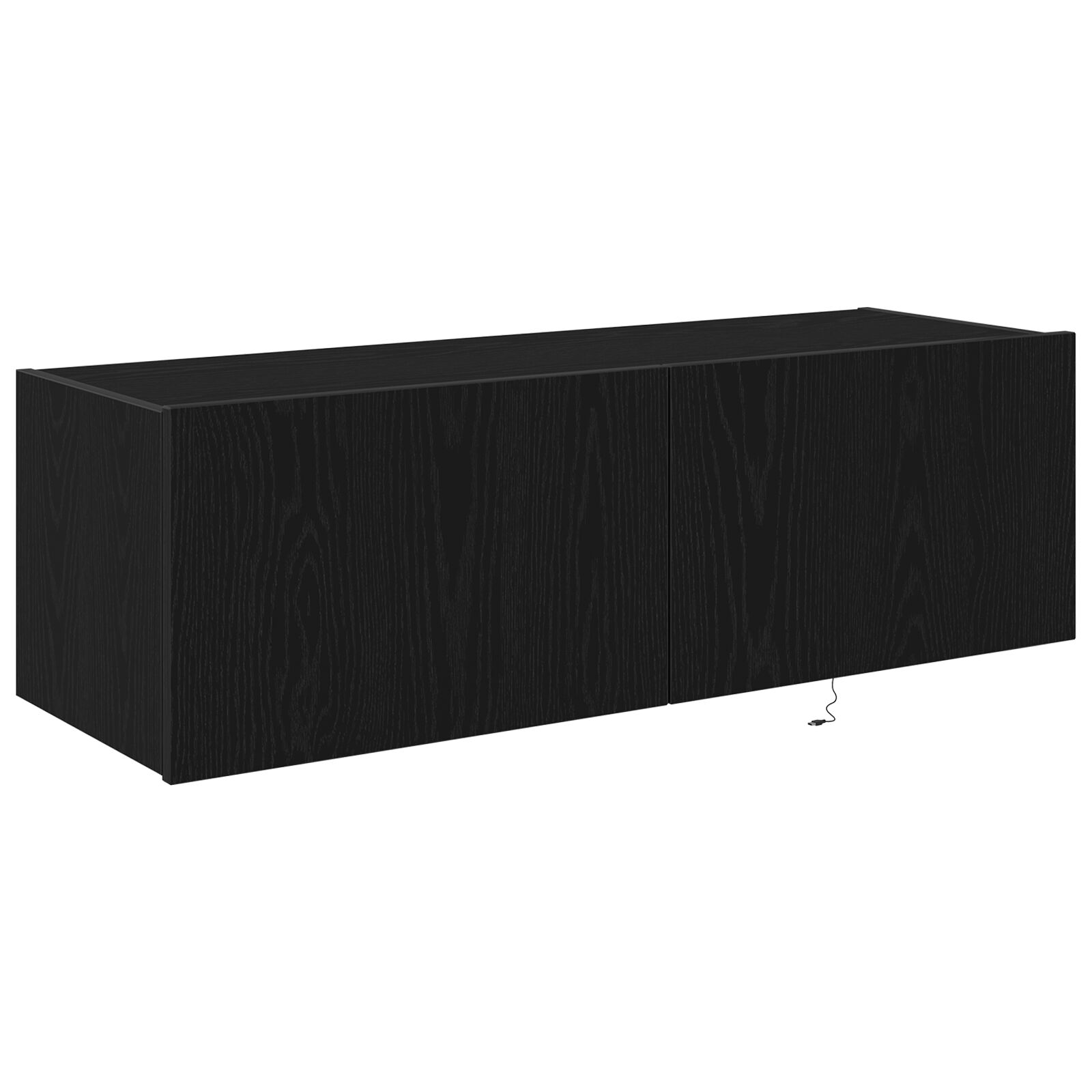 Cabinet de pared para TV vidaXL con luces LED Negro Roble 100x35x31 cm