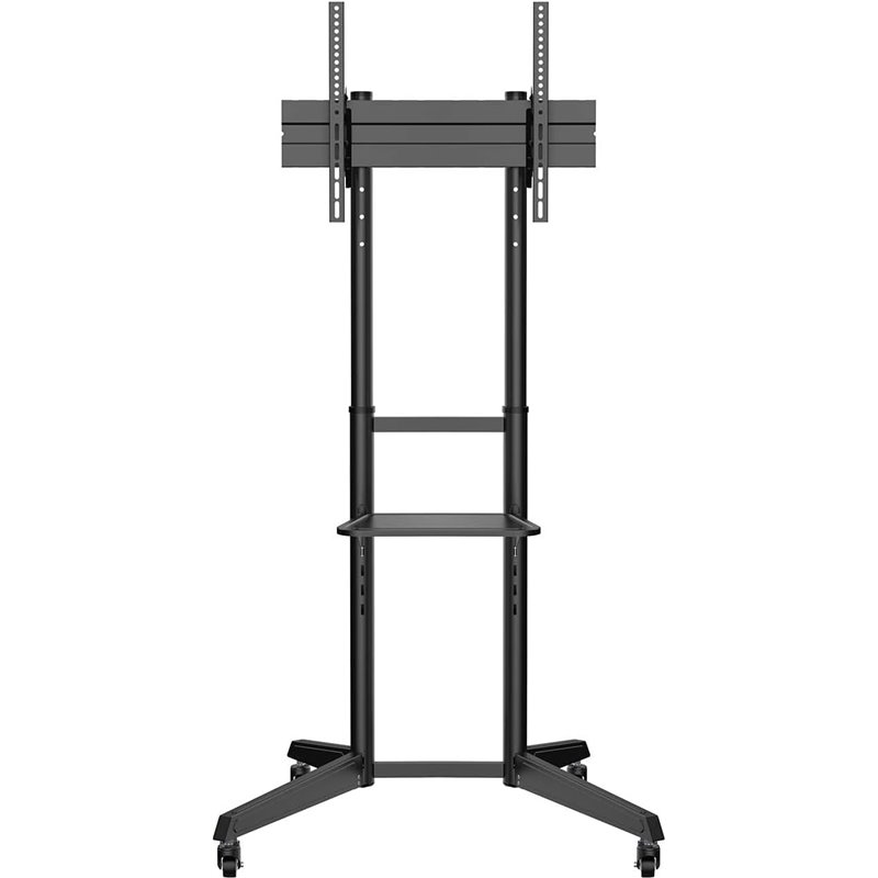 Soporte de suelo ecológico FT70TE-211 con ruedas, bandeja para DVD para monitor/TV de 50 kg (37-70 lb), negro