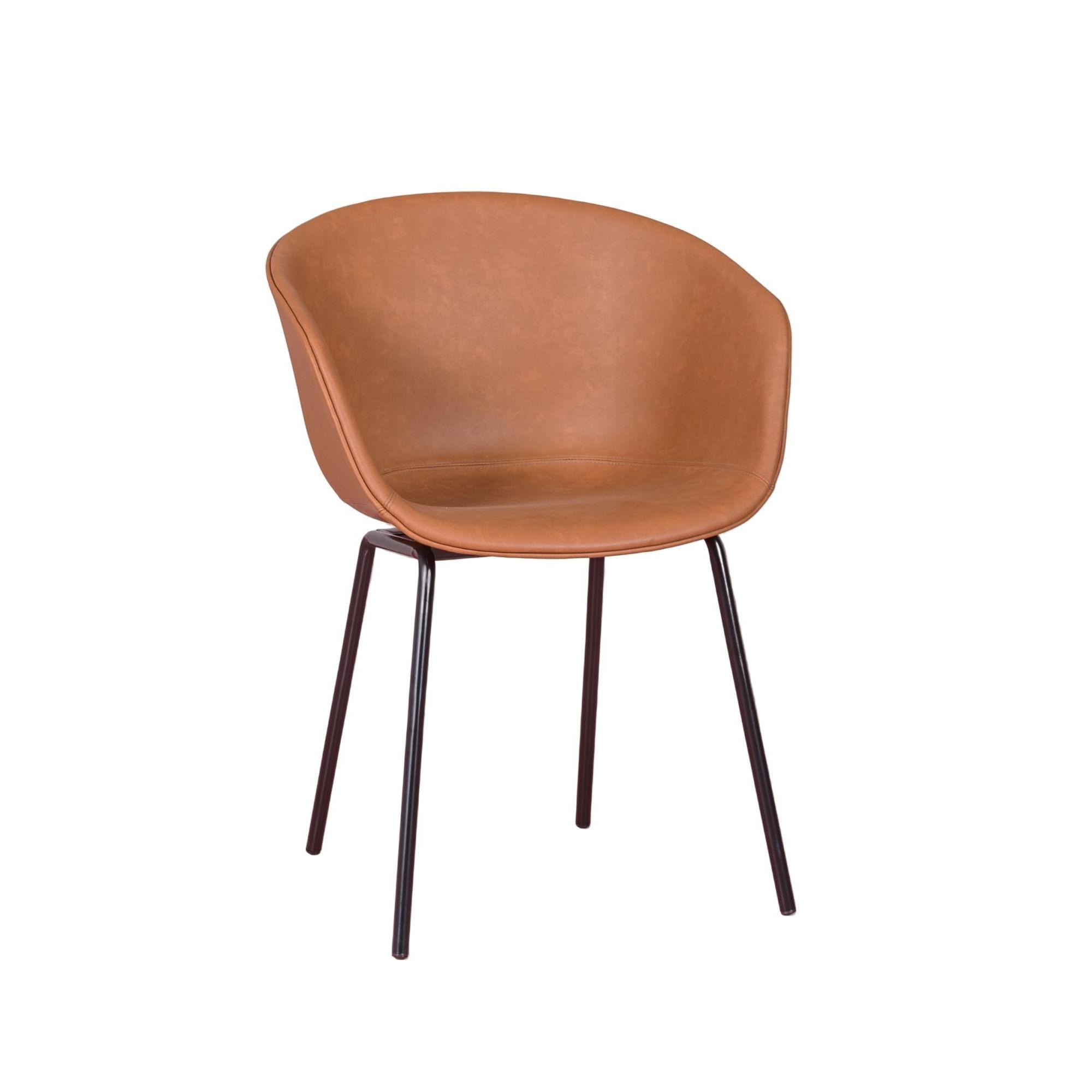 Nest Dream - Silla vintage con reposabrzos tapizada en polipiel encerado - Denver