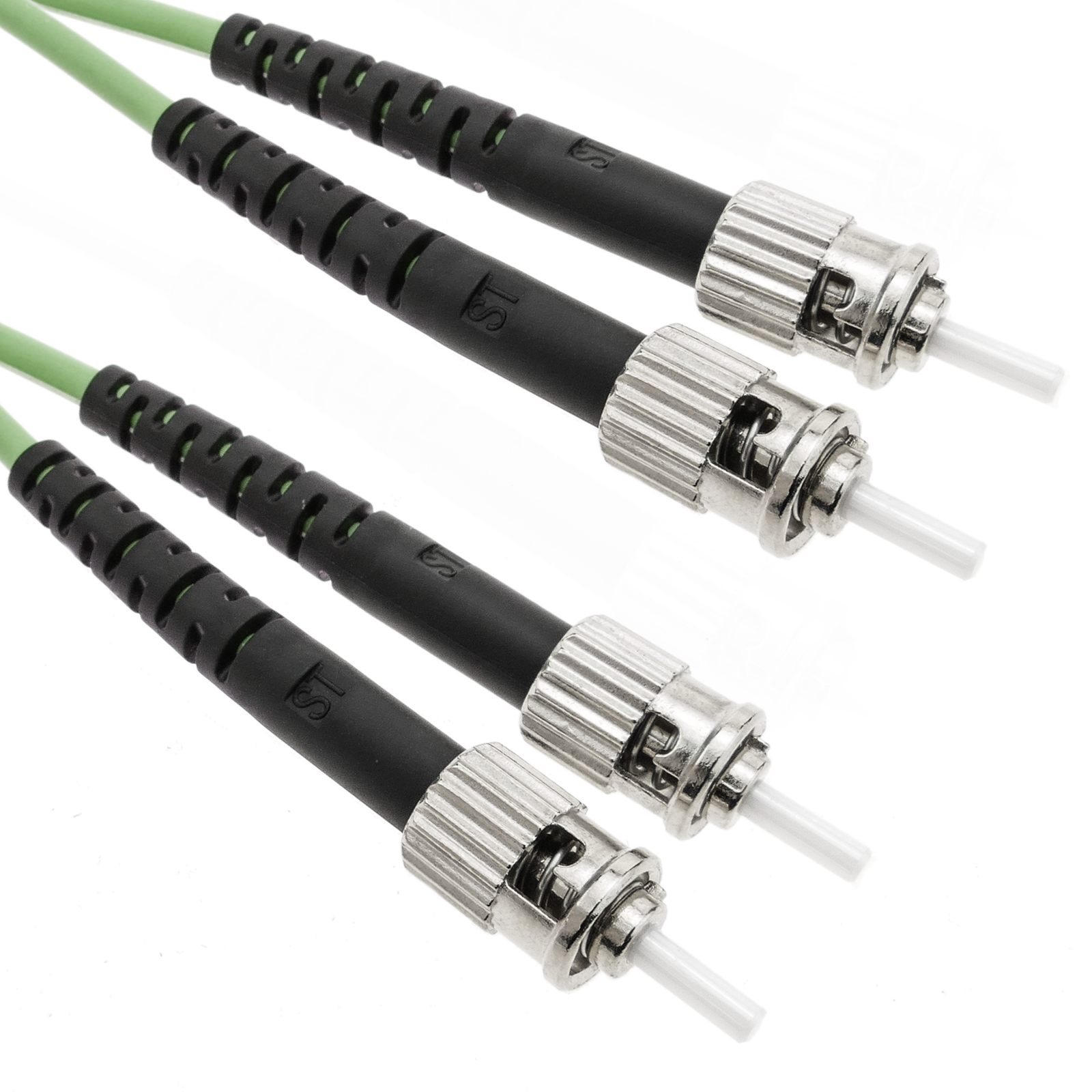 Cable de fibra óptica OM5 multimodo duplex 50µm/125µm ST/PC a ST/PC 100Gb de 20 m - BeMatik