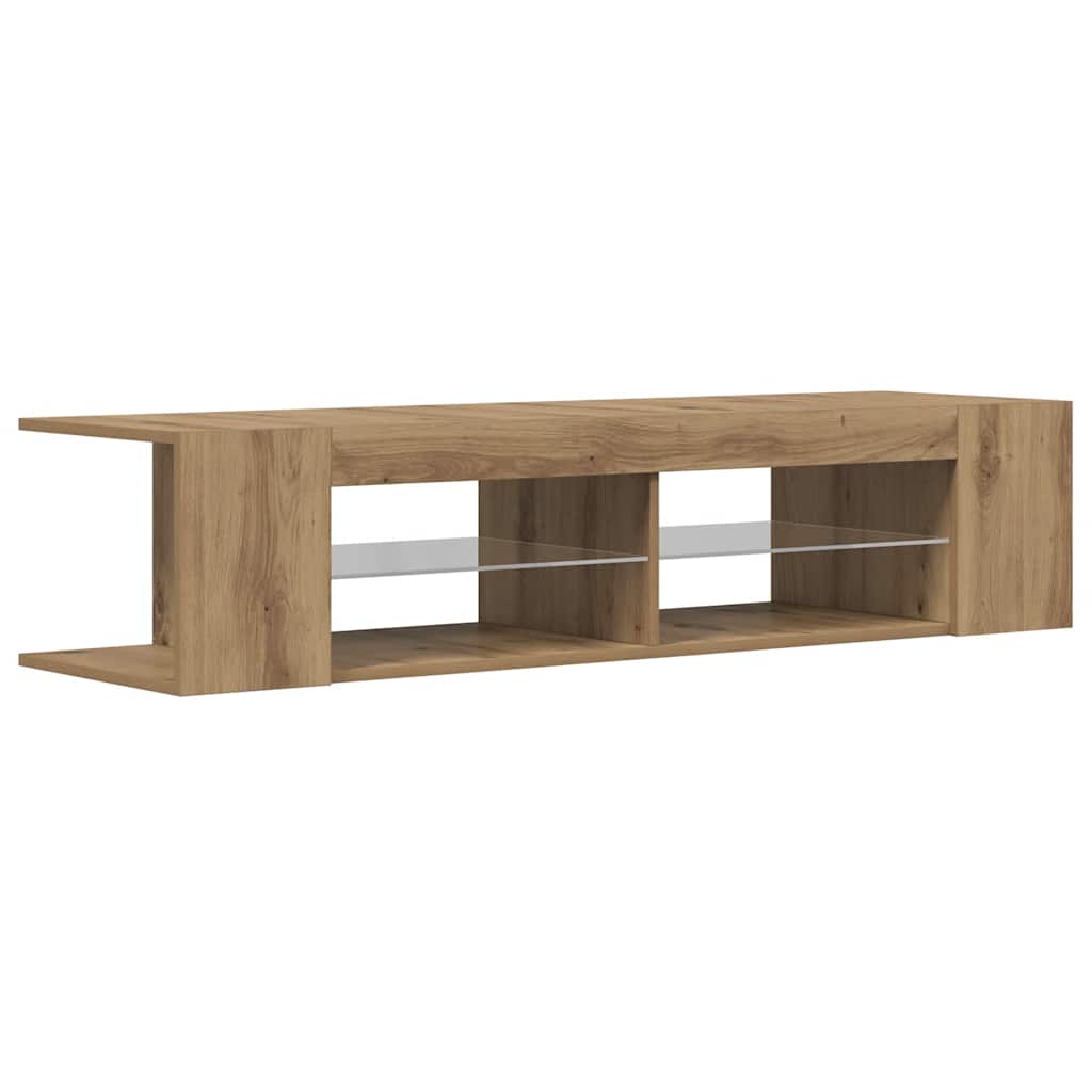 vidaXL Mueble de TV luces LED madera roble artisan 135x39x30 cm