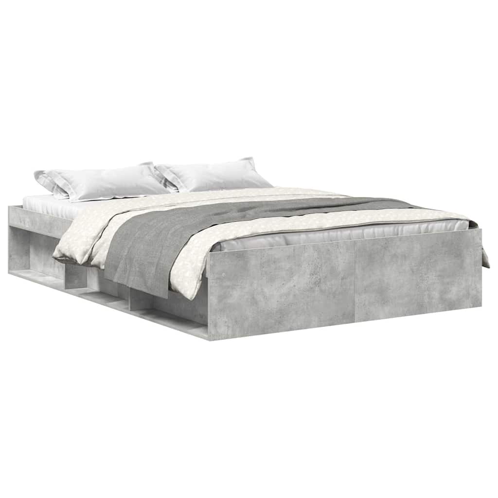 Estructura de cama gris hormigón 150x200 cm