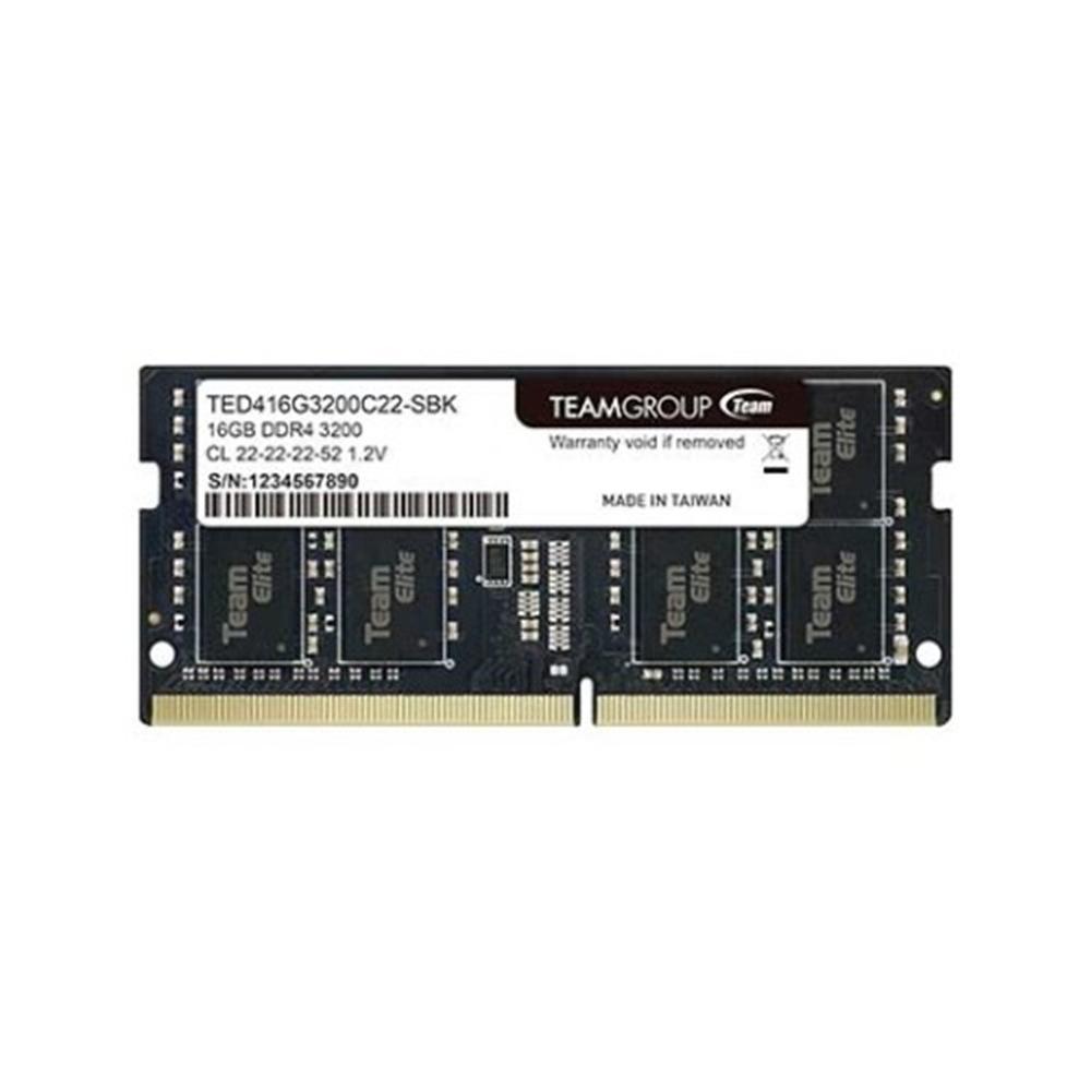 Teamgroup - Módulo de memoria RAM SO-DIMM DDR4 ELITE 16GB TED416G3200C22-S01 para portátil, 3200 MHz con latencia CL22 y voltaje 1.2V, compatible JEDEC, ideal para multitarea, edición gráfica y gaming