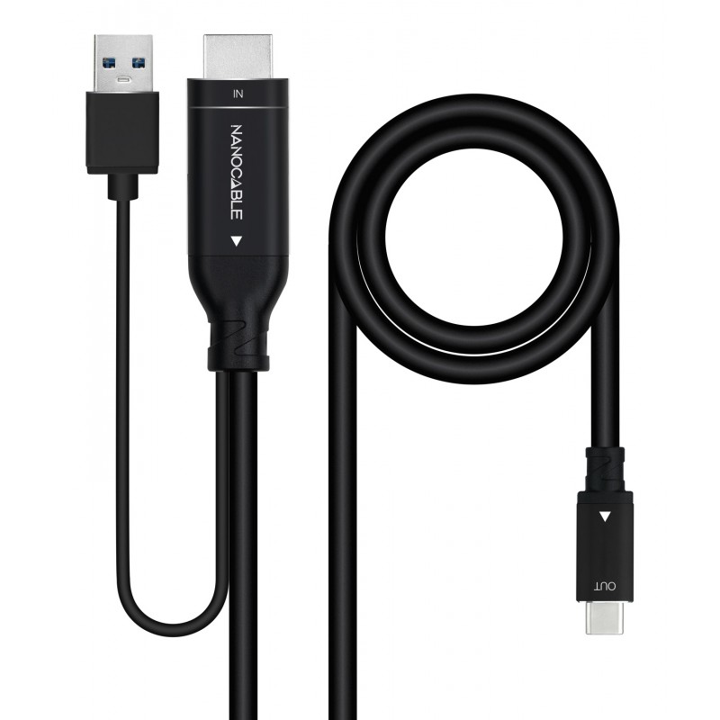 Nanocable - Cable Conversor HDMI a USB-C, Negro, 1.8 m 10.15.4354