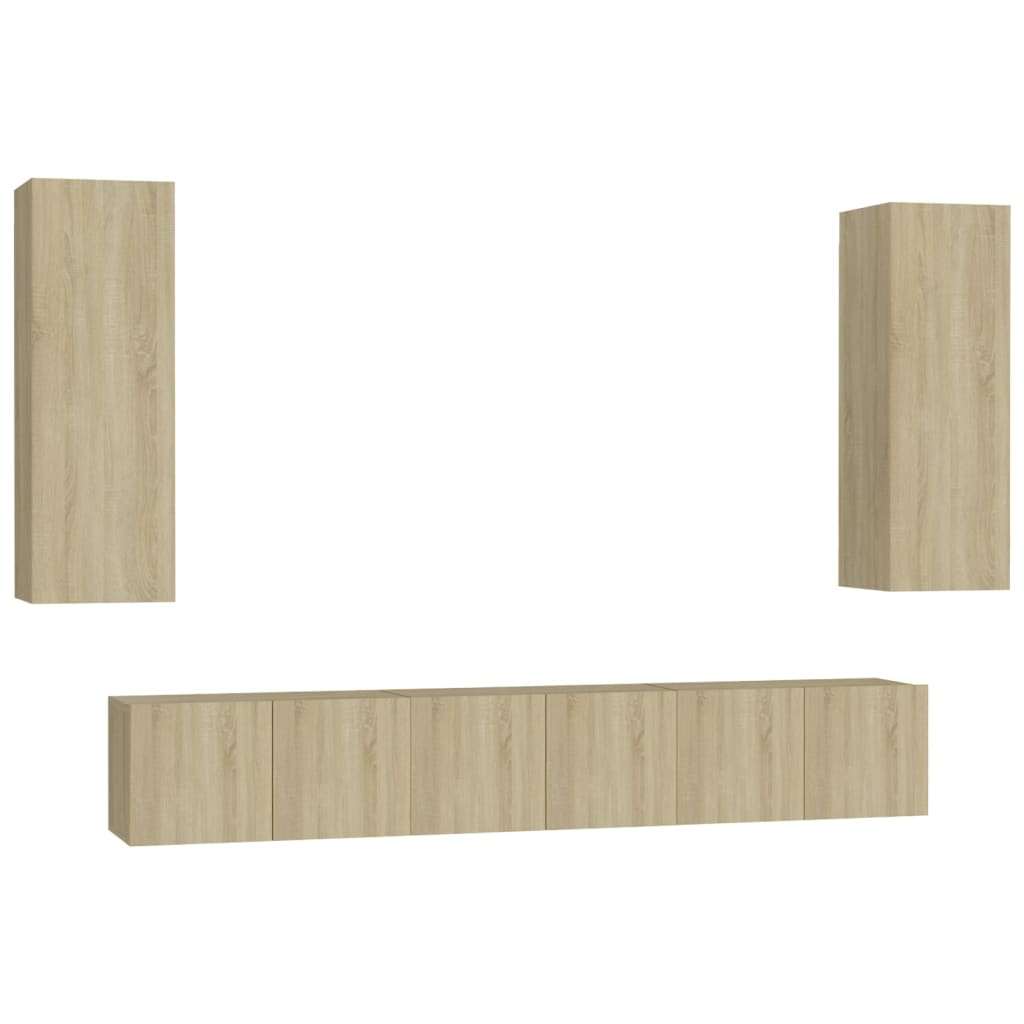 Set de muebles de salón 5 piezas madera ingeniería 60x30x30 cm, Mueble de Salon, Mueble TV, Mueble TV salon, Mesa de TV, Mueble tele
