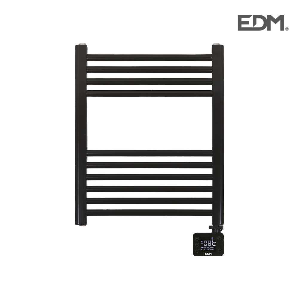 Radiador / toallero eléctrico 400 w con temporizador negro
