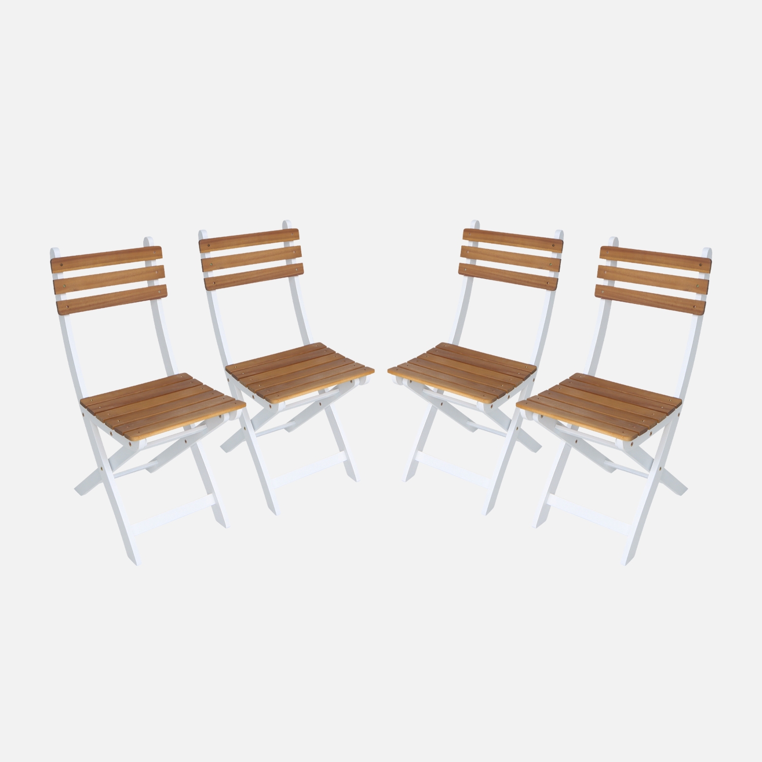 sweeek - Silla de jardín plegable madera de acacia, set de 4 , Calena , 40x103x12