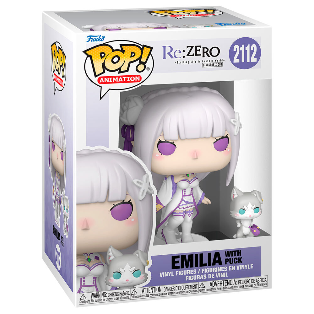Funko Pop Manga Re:zero Starting Life in Another World subaru Natsuki 2111 Emilia Con Puck 2112 Rem 2113 Ram 2114 Figura Coleccionable Regalo