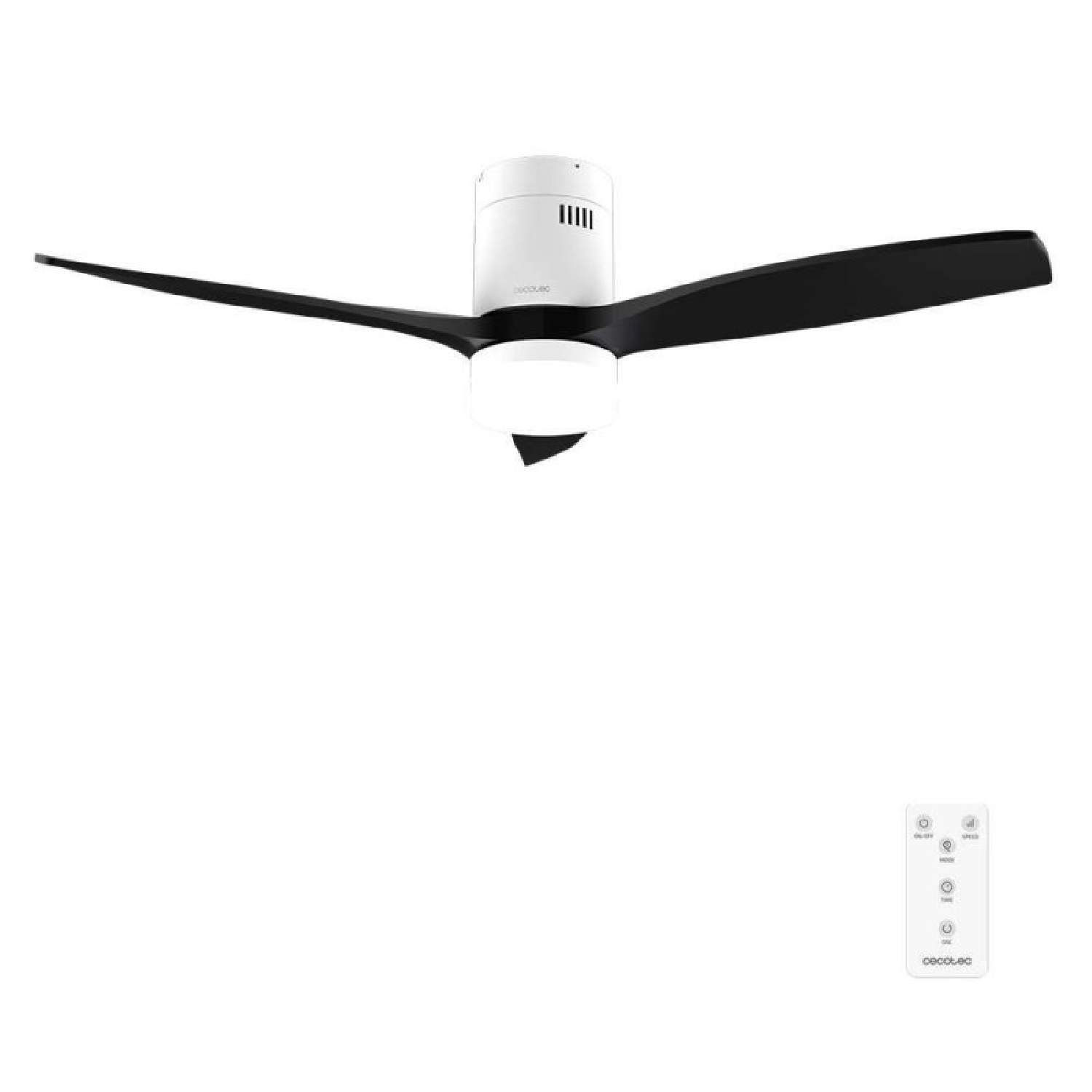 Cecotec Ventilador de Techo con Luz y Mando a Distancia de 52" EnergySilence Aero 5600 Classic White&Black. Motor DC 40W