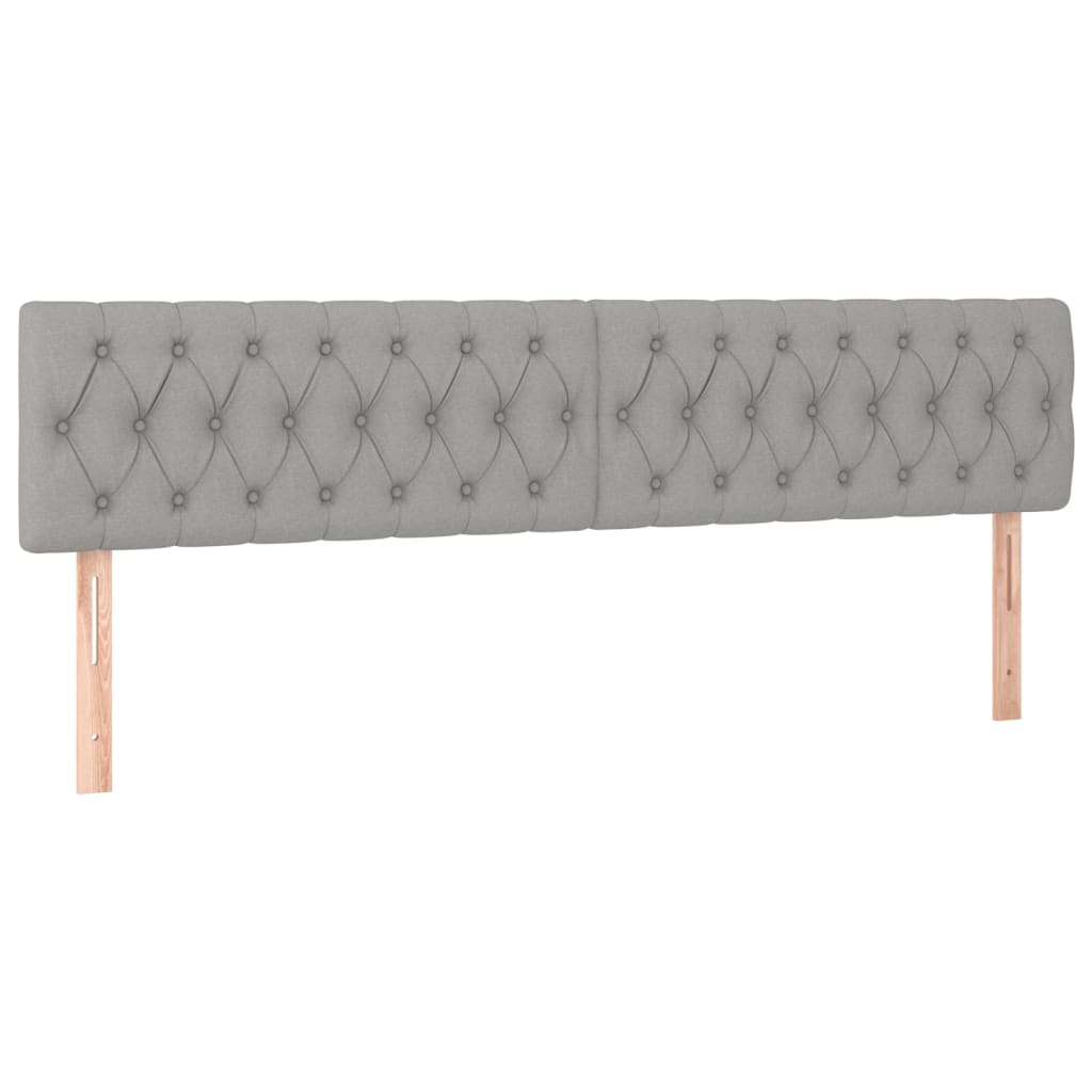 vidaXL Cabeceros tela gris claro 200x7x78/88 cm