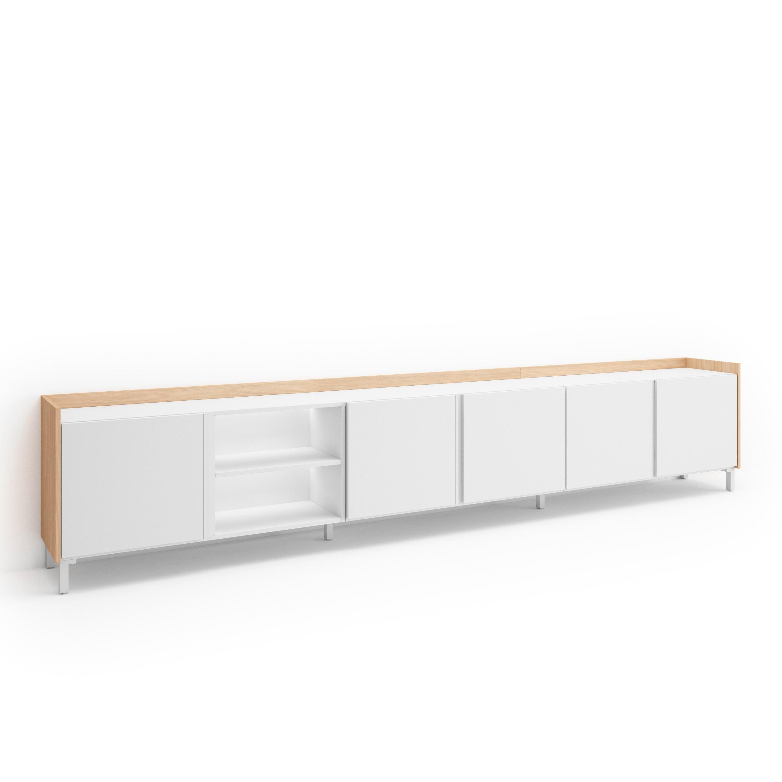 Mueble TV, Televisión, 309x35x61cm, Para TV hasta 80", Diseño industrial, LED