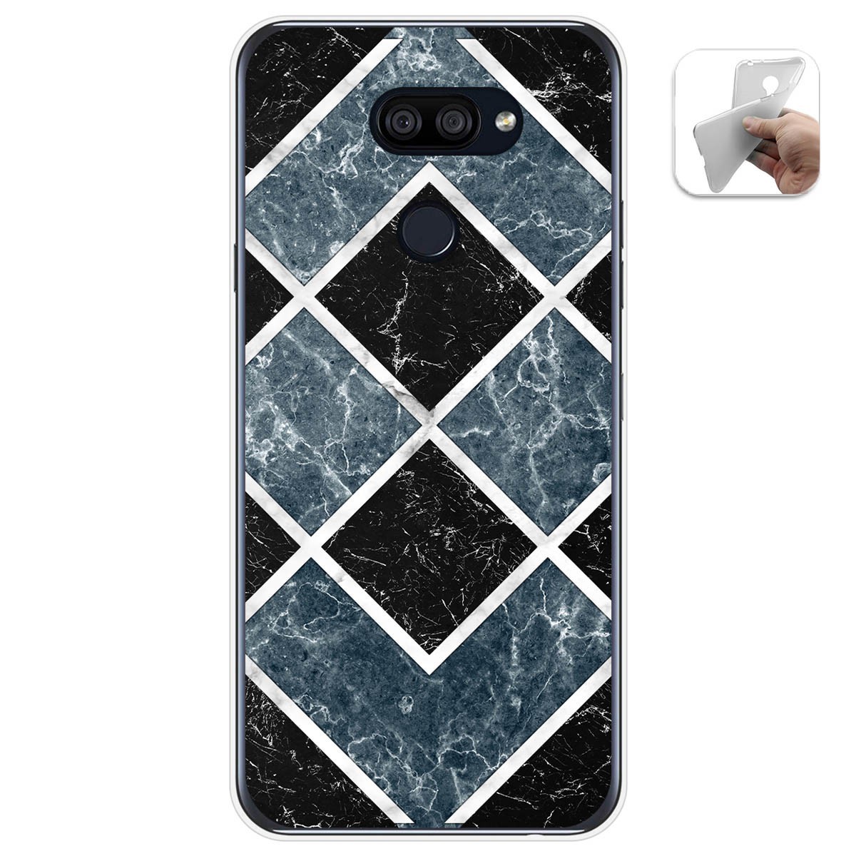 Tumundosmartphone Funda Gel Tpu para Lg K40S diseño Mármol 06 Dibujos