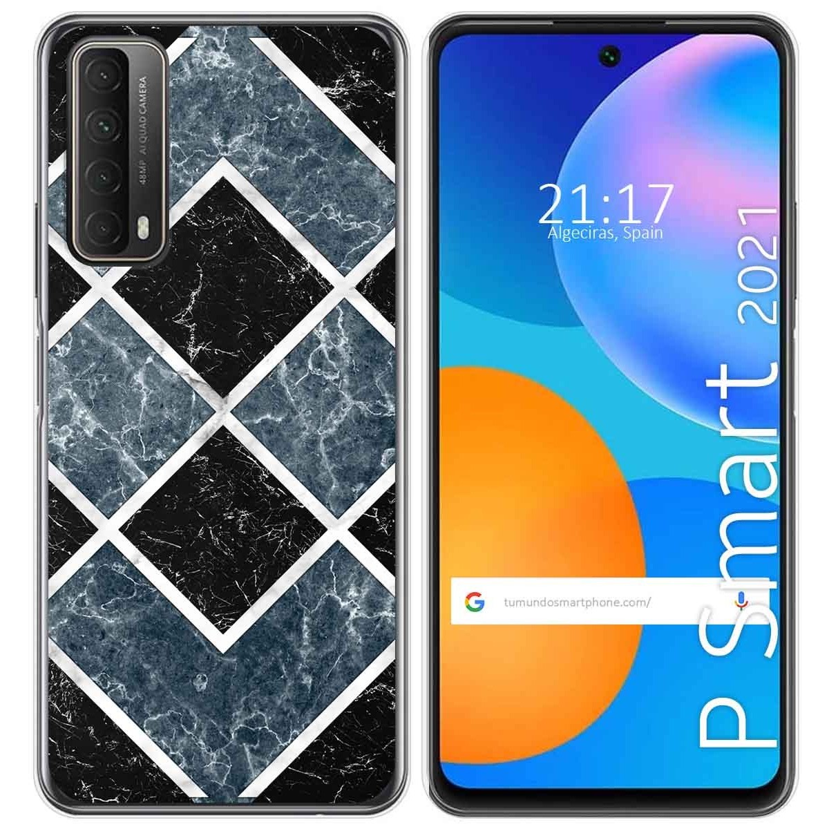 Tumundosmartphone Funda Gel Tpu para Huawei P Smart 2021 diseño Mármol 06 Dibujos