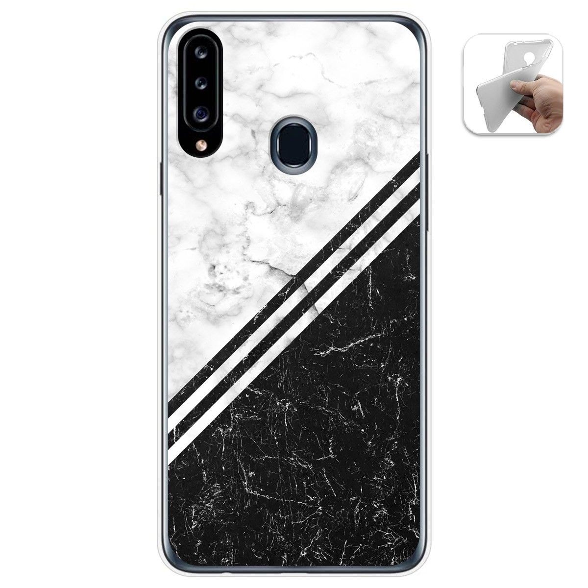 Tumundosmartphone Funda Gel Tpu para Samsung Galaxy A20s diseño Mármol 01 Dibujos