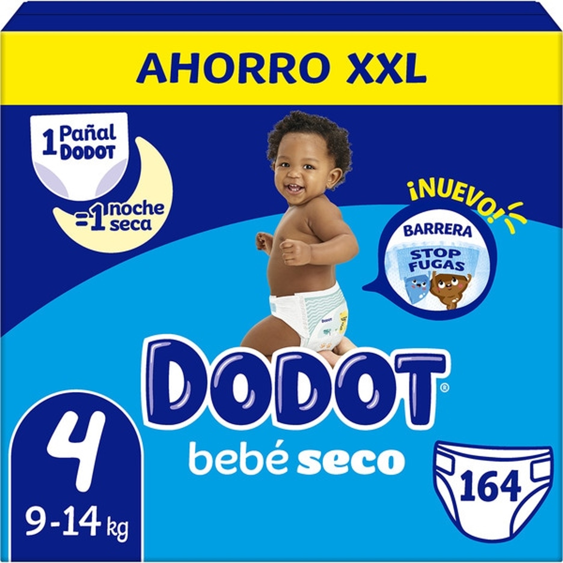 Dodot Bebé Seco, Formato XXL, Tallas 3 a 7. Pañales Bebé con Triple Sistema de Protección Antifugas, Nº 1 Ultra Seco, Triple Capa Absorbente, Piel de tu Bebé Seca hasta 12h.