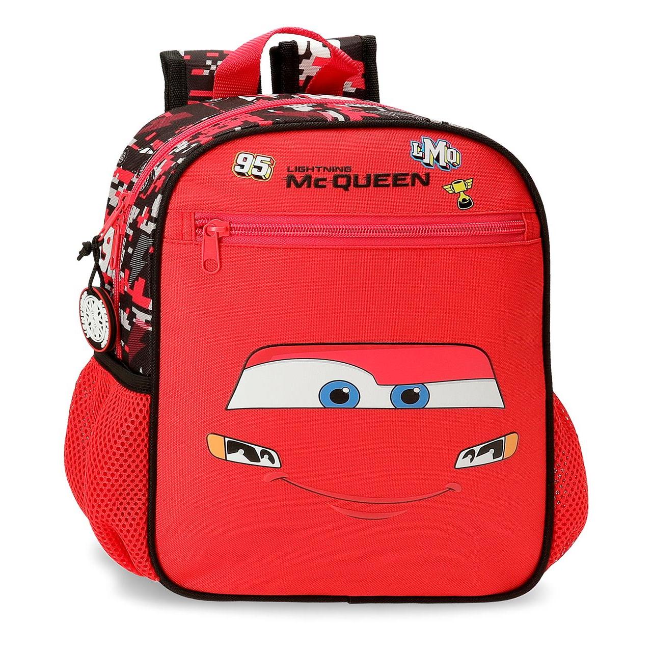 Mochila escolar adaptable a carro Cars Mcqueen Red 23x28x10cm Rojo