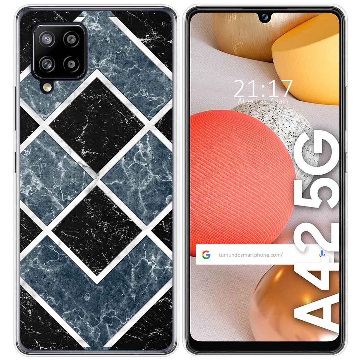 Tumundosmartphone Funda Gel Tpu para Samsung Galaxy A42 5G diseño Mármol 06 Dibujos