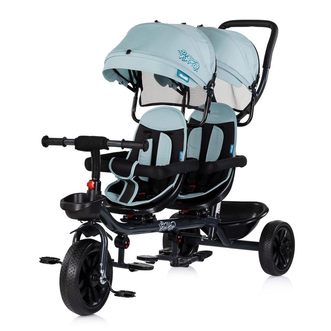 Triciclo Gemelar HIP HOP Chipolino con Asientos Giratorios 360º y Control Parental hasta 40 kg