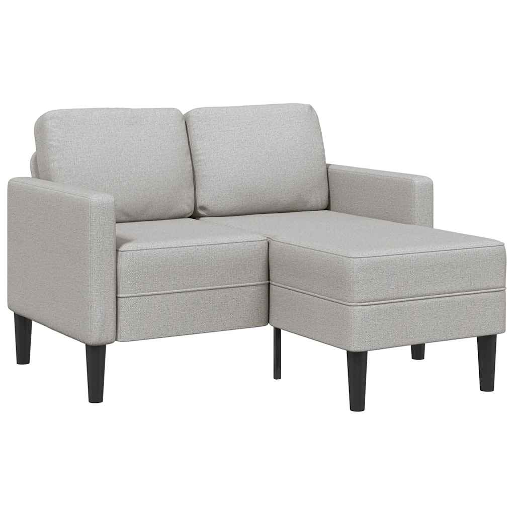 vidaXL Sofá de 2 plazas con chaise longue en forma L gris nube 125 cm
