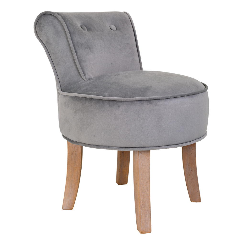 Wonderlust Deco - Banqueta de madera tapizada gris 45x46x36/58 Gris 45x46x36/58h cm
