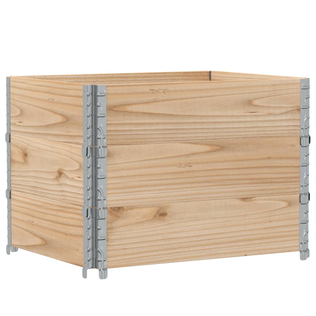 vidaXL Jardinera de madera maciza de pino 80x60 cm Color Marrón,  Negro,  Gris y mas