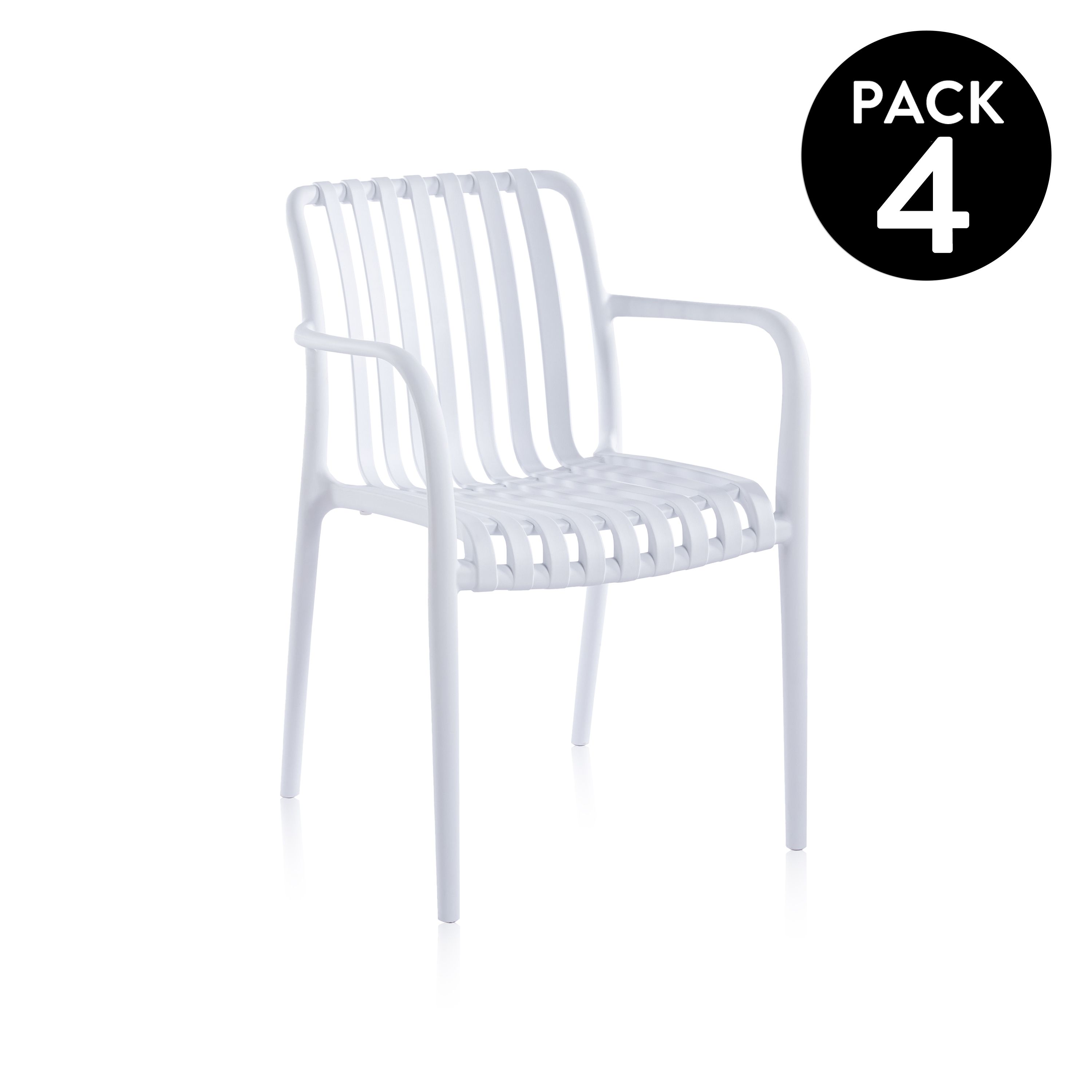duehome - Pack 4 sillas de exterior Jamie Arm