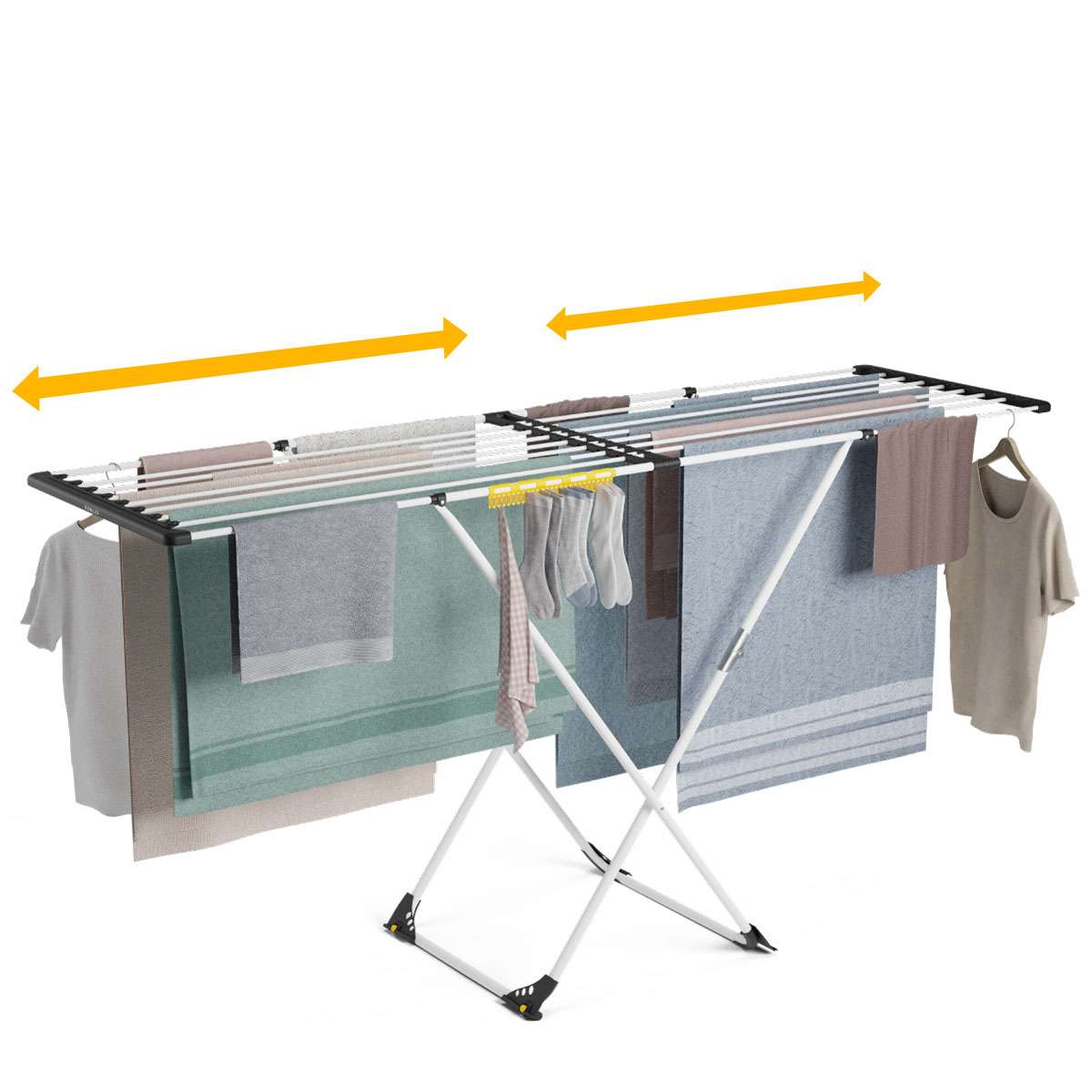 Newlux Tendedero Plegable Expansion V25 Blanco Extensible Telescópico (189x57x92,5cm), 21m Capacidad