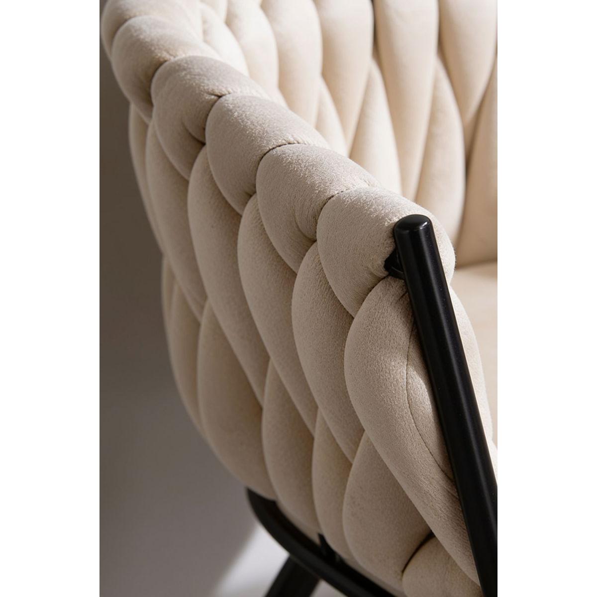 Regalos Miguel - Sillas Comedor - Silla Widny Black Terciopelo - Beige