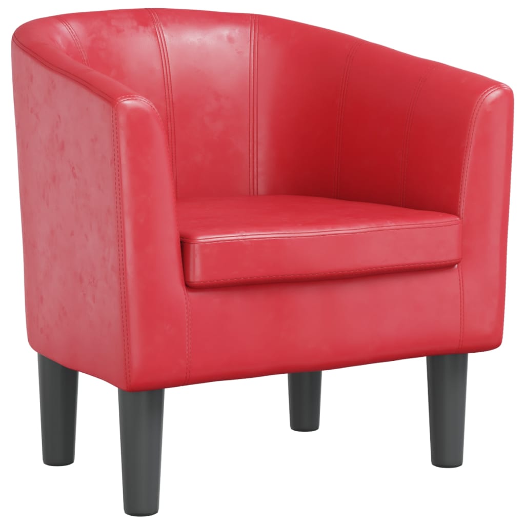 vidaXL Sillón cuero sintético rojo