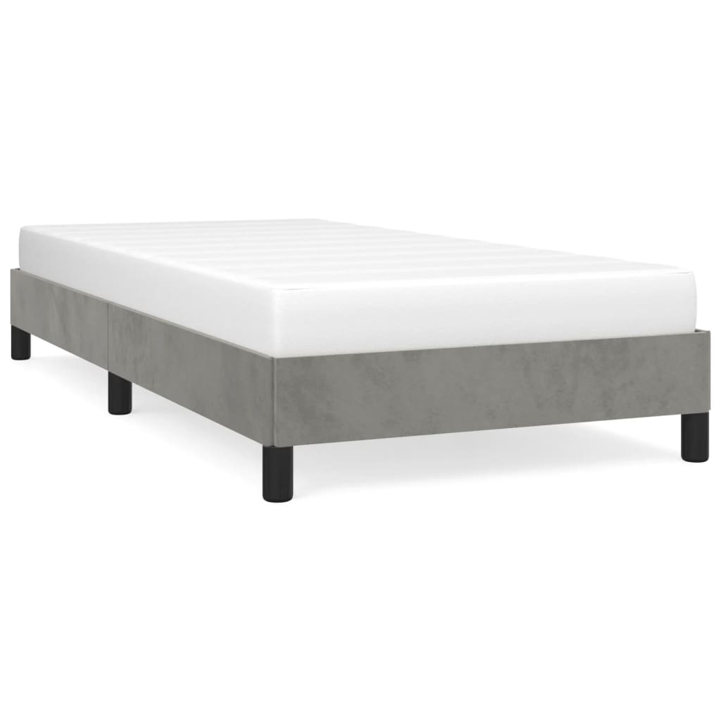vidaXL Estructura de cama sin colchón terciopelo gris claro 80x200 cm