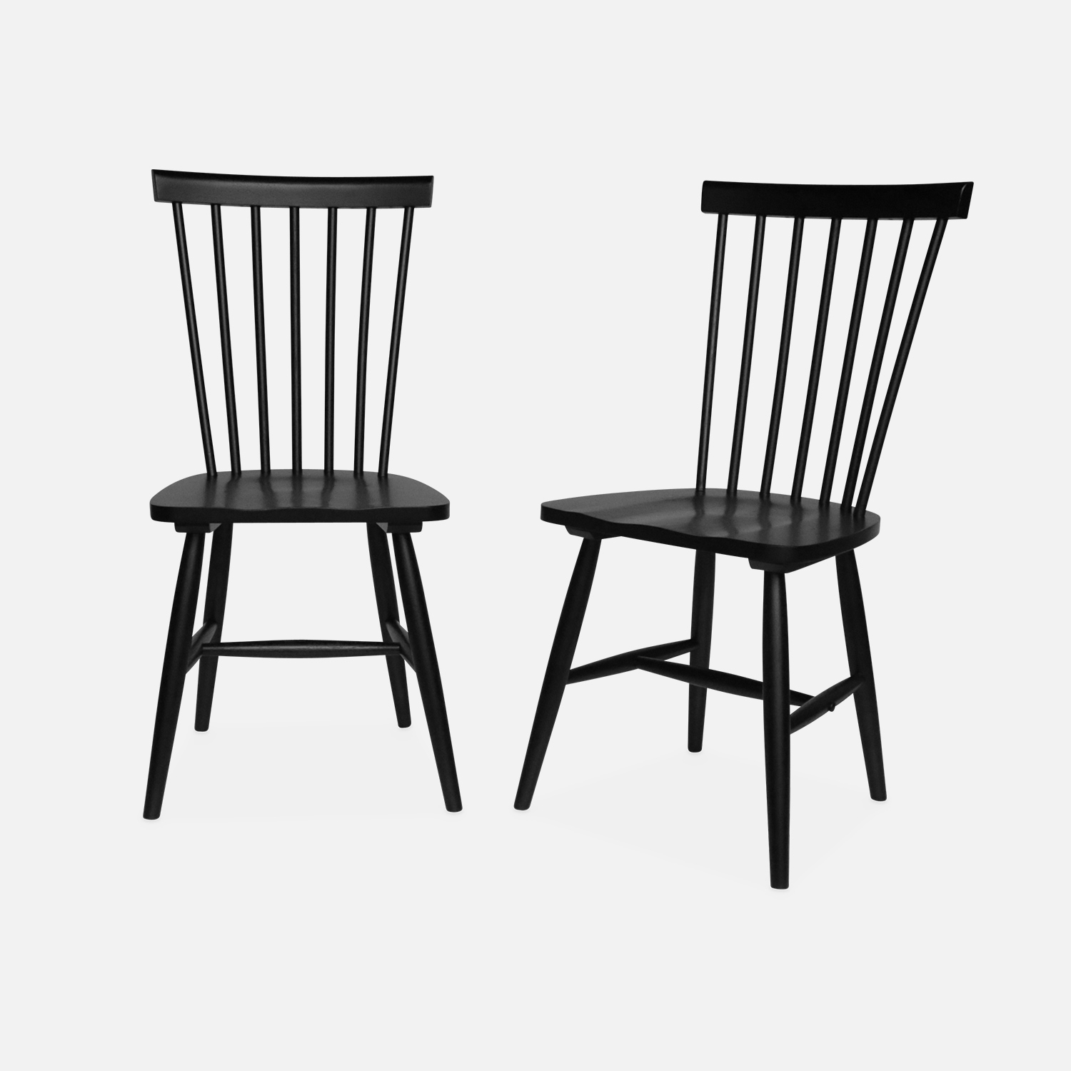 sweeek - Silla de madera de hevea, set de 2 , Romie , 50x44x90