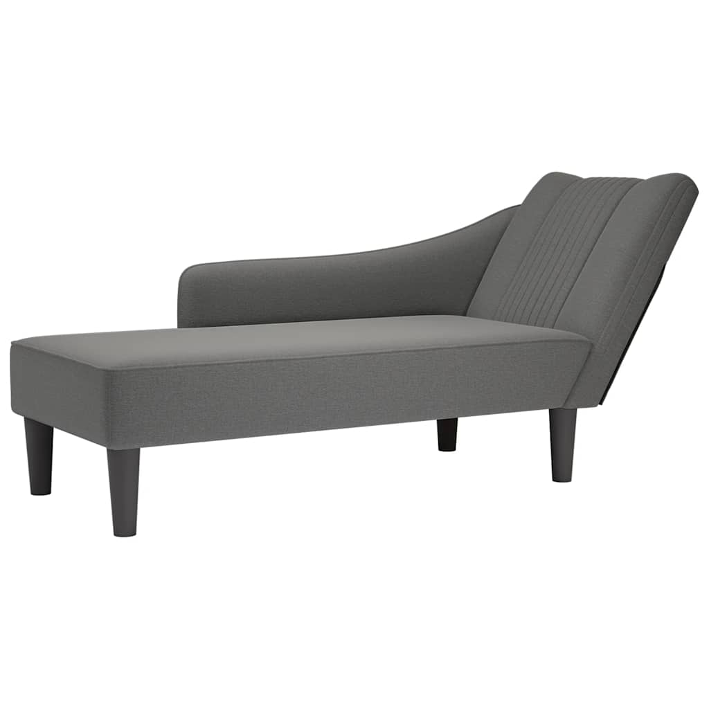 vidaXL Chaise longue con reposabrazos derecho tela color topo en color Taupé/Gris oscuro/Gris claro y más