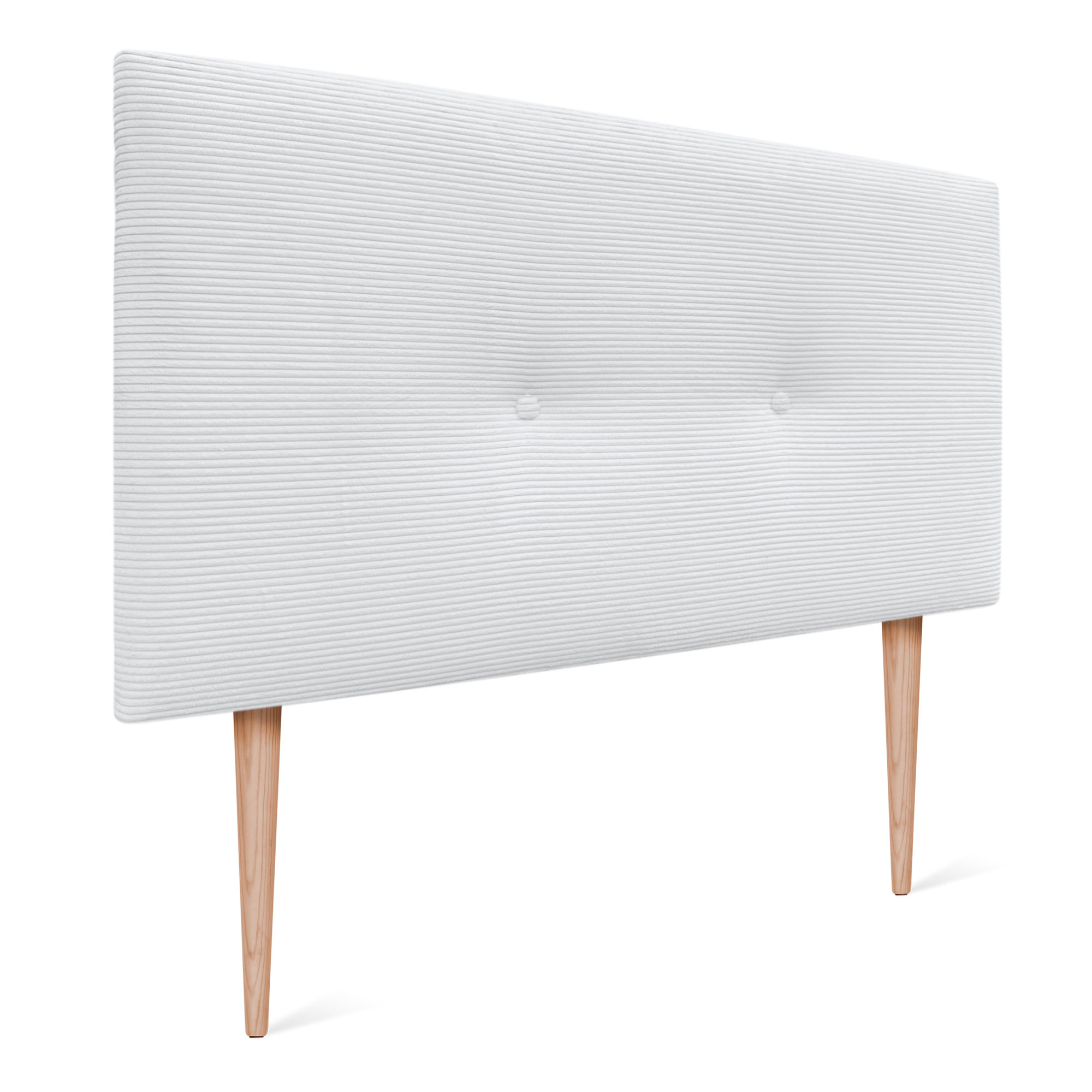DHOME Cabecero de Pana Liso con Botones y Patas Alta Gama Moderno 4cm Grosor