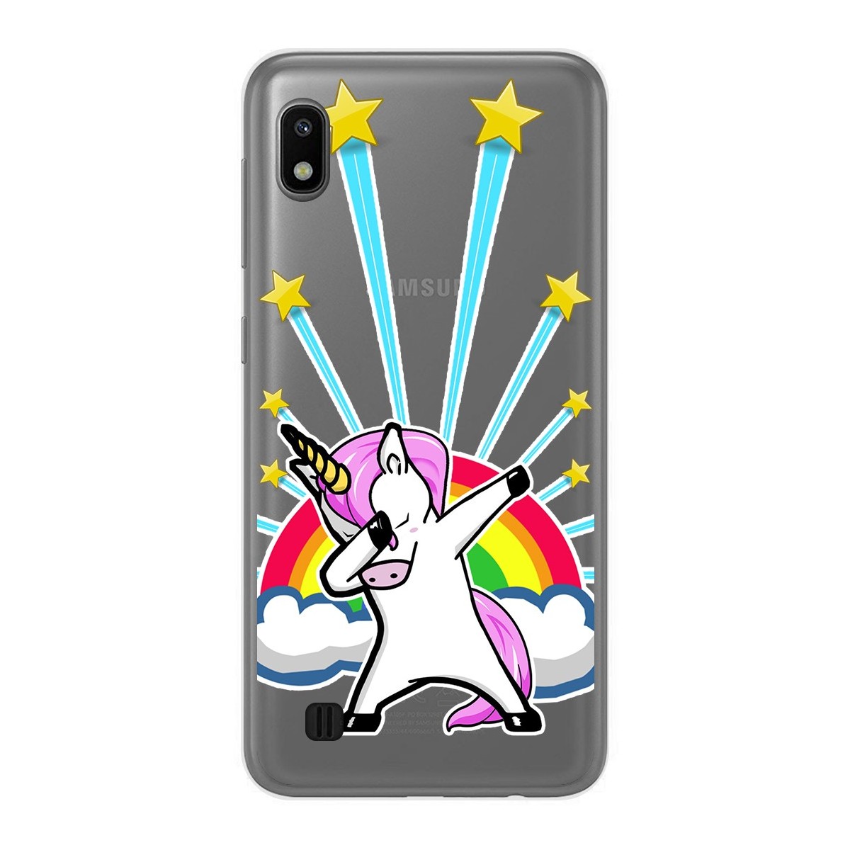Tumundosmartphone Funda Gel Transparente para Samsung Galaxy A10 diseño Unicornio Dibujos